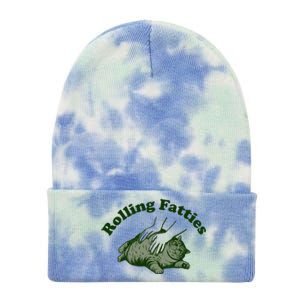 Rolling Fatties Cat Hoodie Humorous Fat Cat Tie Dye 12in Knit Beanie