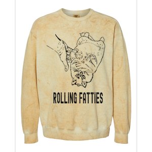 Rolling Fatties Cat Colorblast Crewneck Sweatshirt