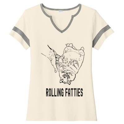 Rolling Fatties Cat Ladies Halftime Notch Neck Tee