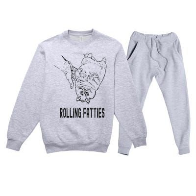 Rolling Fatties Cat Premium Crewneck Sweatsuit Set