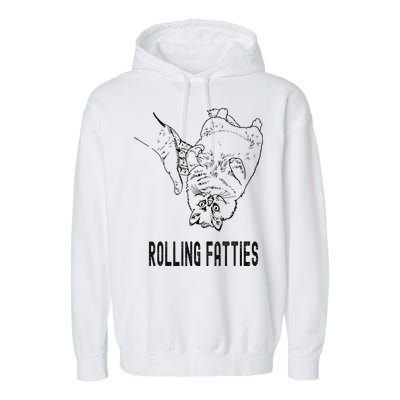 Rolling Fatties Cat Garment-Dyed Fleece Hoodie
