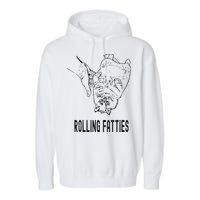 Rolling Fatties Cat Garment-Dyed Fleece Hoodie