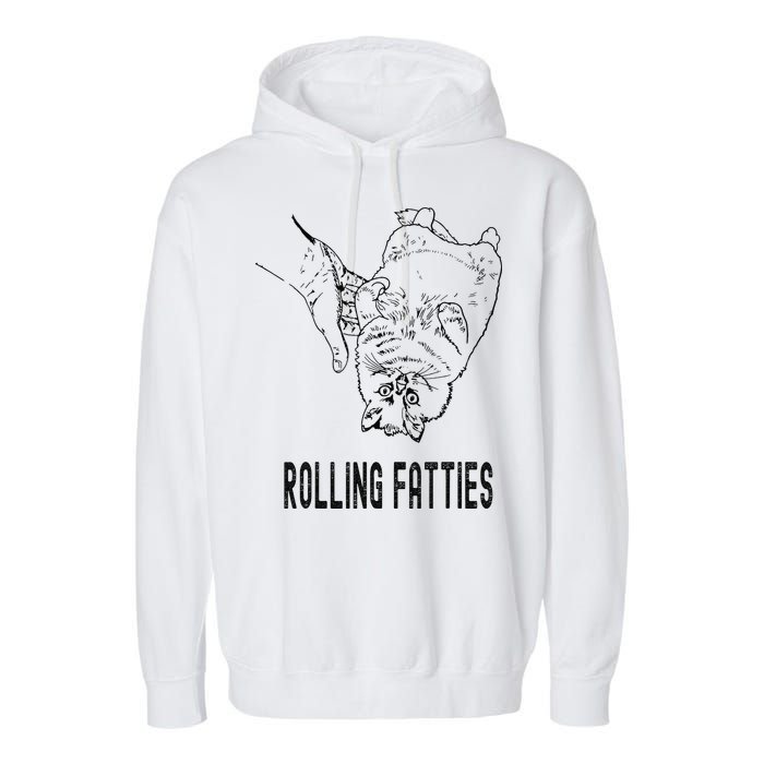 Rolling Fatties Cat Garment-Dyed Fleece Hoodie