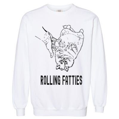Rolling Fatties Cat Garment-Dyed Sweatshirt