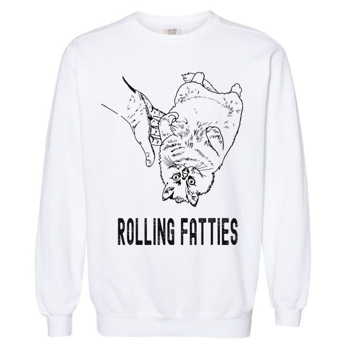 Rolling Fatties Cat Garment-Dyed Sweatshirt
