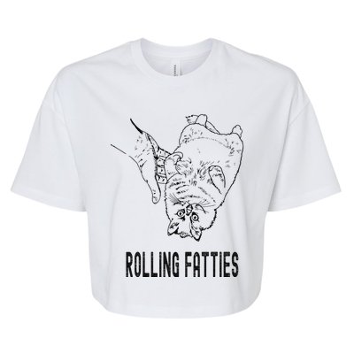 Rolling Fatties Cat Bella+Canvas Jersey Crop Tee