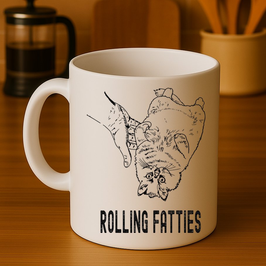 Rolling Fatties Cat Mug