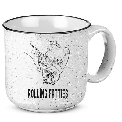 Rolling Fatties Cat 15oz Campfire Ceramic Mug