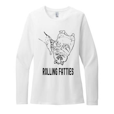 Rolling Fatties Cat Womens CVC Long Sleeve Shirt