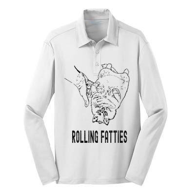 Rolling Fatties Cat Silk Touch Performance Long Sleeve Polo