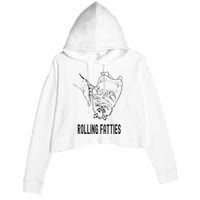 Rolling Fatties Cat Crop Fleece Hoodie