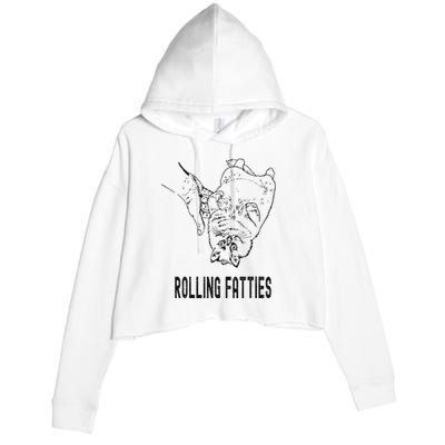 Rolling Fatties Cat Crop Fleece Hoodie