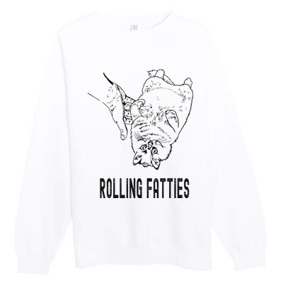 Rolling Fatties Cat Premium Crewneck Sweatshirt