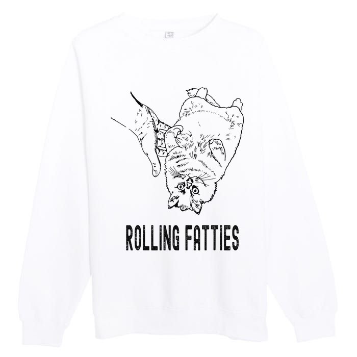 Rolling Fatties Cat Premium Crewneck Sweatshirt