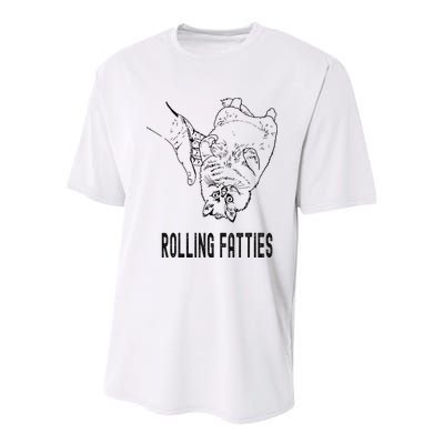 Rolling Fatties Cat Youth Performance Sprint T-Shirt