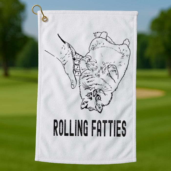 Rolling Fatties Cat Golf Towel