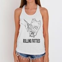 Rolling Fatties Cat Women's Knotted Racerback Tank