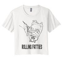 Rolling Fatties Cat Women's Crop Top Tee