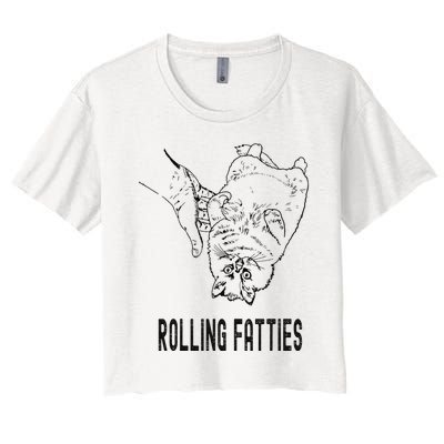 Rolling Fatties Cat Women's Crop Top Tee