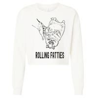 Rolling Fatties Cat Cropped Pullover Crew