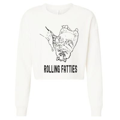 Rolling Fatties Cat Cropped Pullover Crew