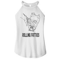 Rolling Fatties Cat Women's Perfect Tri Rocker Tank