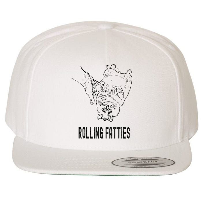 Rolling Fatties Cat Wool Snapback Cap