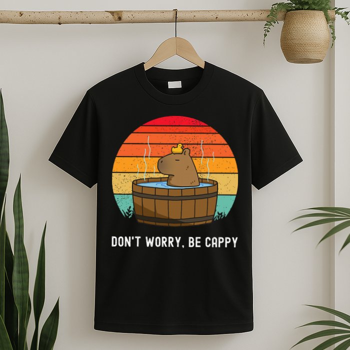Retro Funny Capybara DonT Worry Be Capy T-Shirt