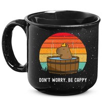 Retro Funny Capybara DonT Worry Be Capy 15oz Campfire Ceramic Mug