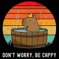 Retro Funny Capybara DonT Worry Be Capy Drawstring Bag