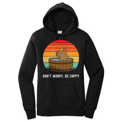 Retro Funny Capybara DonT Worry Be Capy Women's Pullover Hoodie