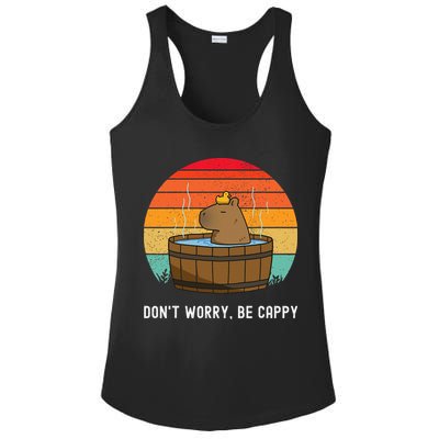 Retro Funny Capybara DonT Worry Be Capy Ladies PosiCharge Competitor Racerback Tank