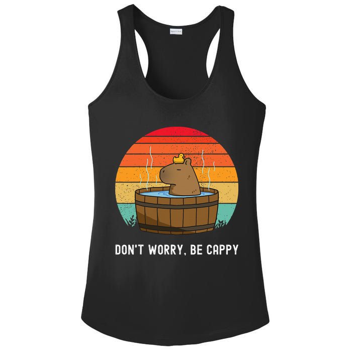 Retro Funny Capybara DonT Worry Be Capy Ladies PosiCharge Competitor Racerback Tank