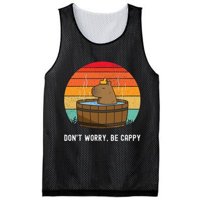 Retro Funny Capybara DonT Worry Be Capy Mesh Reversible Basketball Jersey Tank