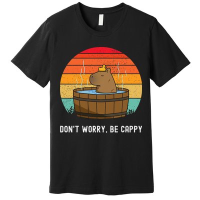 Retro Funny Capybara DonT Worry Be Capy Premium T-Shirt