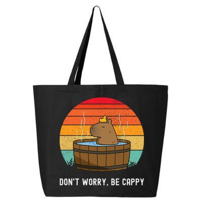 Retro Funny Capybara DonT Worry Be Capy 25L Jumbo Tote