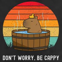 Retro Funny Capybara DonT Worry Be Capy 25L Jumbo Tote