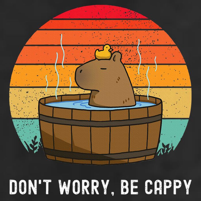 Retro Funny Capybara DonT Worry Be Capy 25L Jumbo Tote