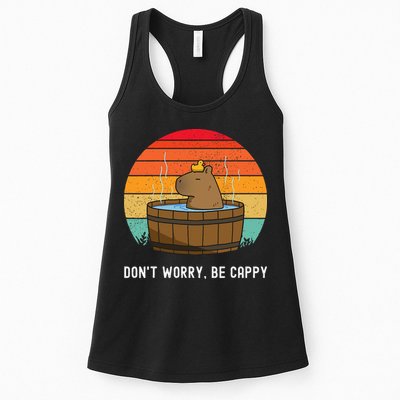 Retro Funny Capybara DonT Worry Be Capy Womens Tank Top