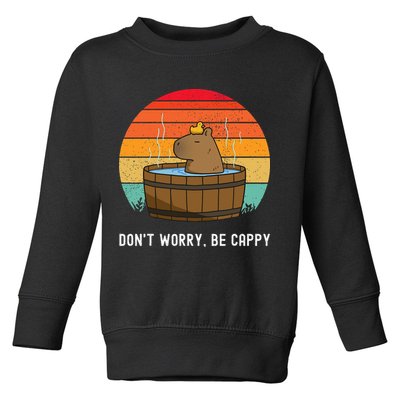 Retro Funny Capybara DonT Worry Be Capy Toddler Sweatshirt