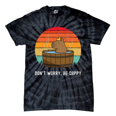 Retro Funny Capybara DonT Worry Be Capy Tie-Dye T-Shirt