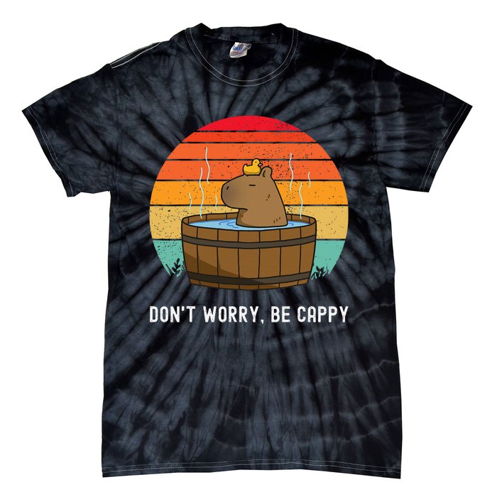 Retro Funny Capybara DonT Worry Be Capy Tie-Dye T-Shirt