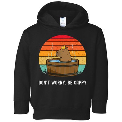 Retro Funny Capybara DonT Worry Be Capy Toddler Hoodie