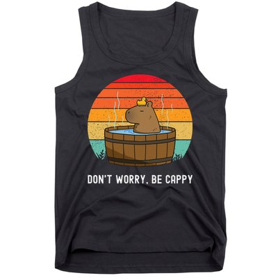 Retro Funny Capybara DonT Worry Be Capy Tank Top