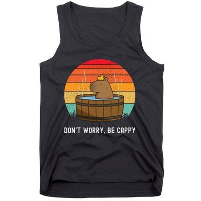 Retro Funny Capybara DonT Worry Be Capy Tank Top