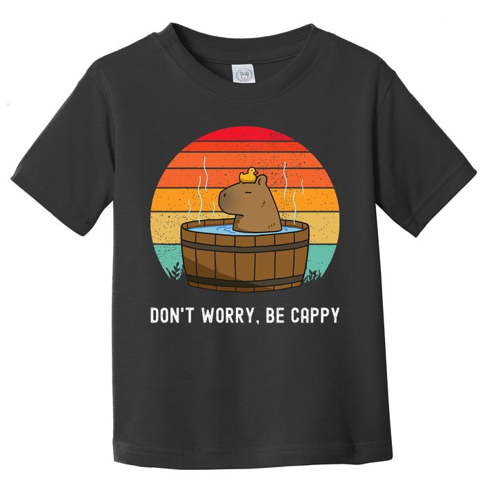 Retro Funny Capybara DonT Worry Be Capy Toddler T-Shirt