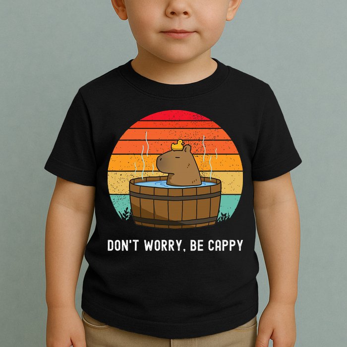 Retro Funny Capybara DonT Worry Be Capy Toddler T-Shirt