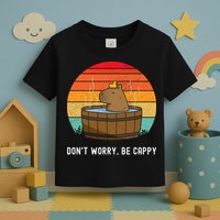 Retro Funny Capybara DonT Worry Be Capy Toddler T-Shirt