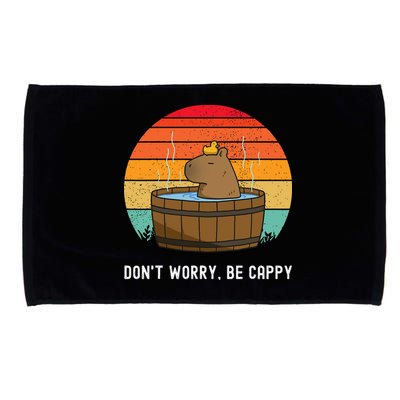 Retro Funny Capybara DonT Worry Be Capy Microfiber Hand Towel