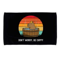 Retro Funny Capybara DonT Worry Be Capy Microfiber Hand Towel